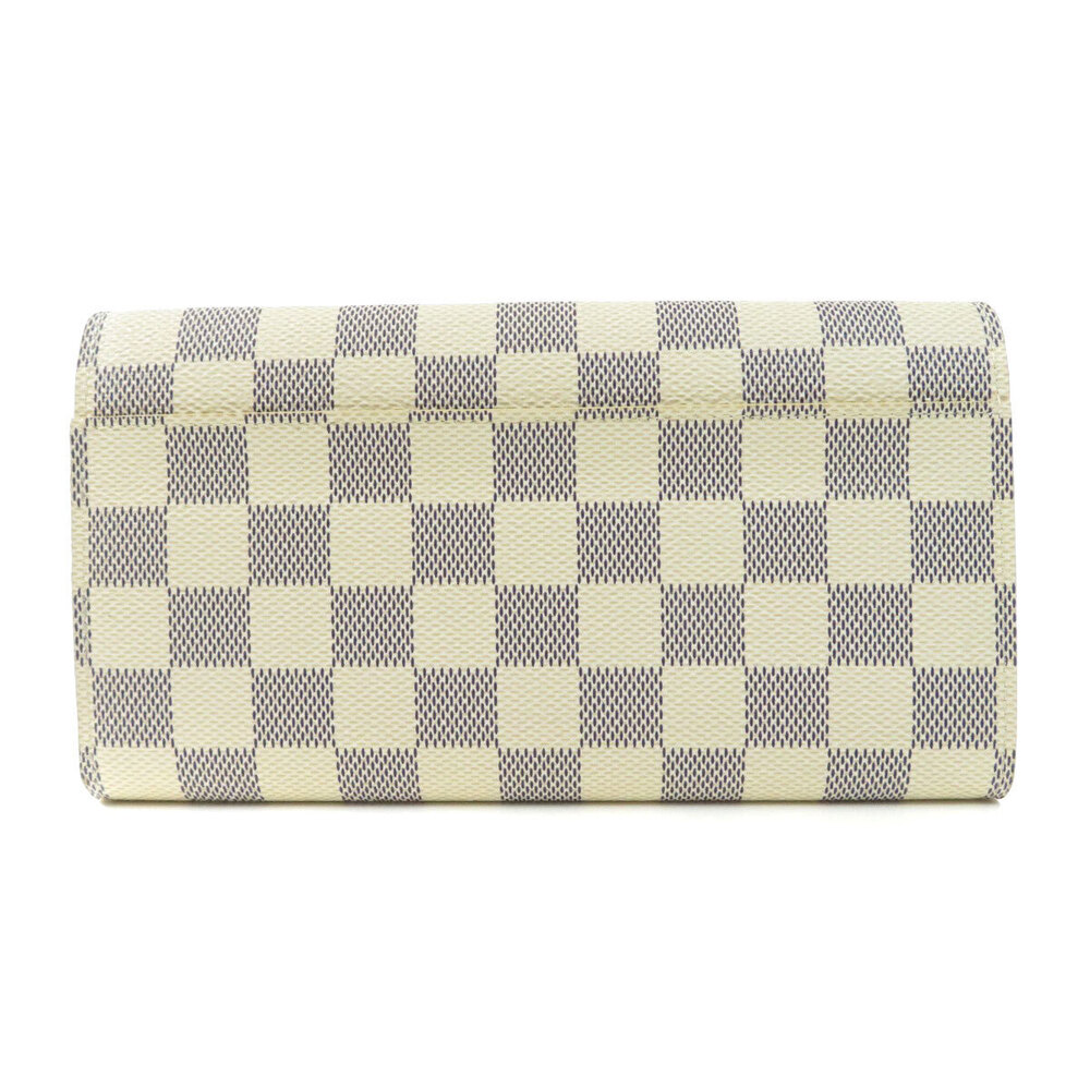 Louis Vuitton White Portefeuille Azur Sarah Long Canvas Damier Wallet White